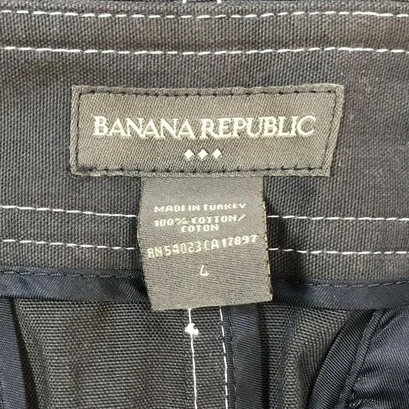 Banana Republic Navy Blue Skirt Straight Knee Snap Front Belt loops sz 4 S EUC - Picture 2 of 4